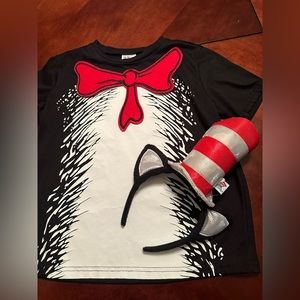 Child Cat in the Hat T-shirt and headband Dr Seuss